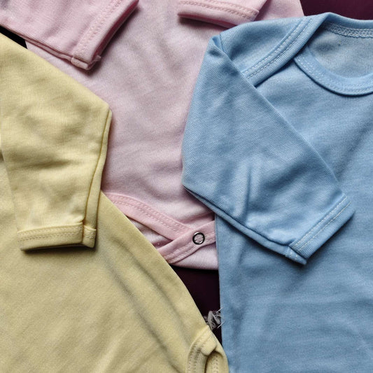 Pack of 3 Baby Bodysuits – Soft Cotton Rompers in Small, Medium & Large Sizes