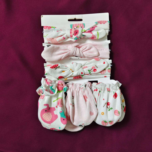pack of 3 head bands with 3 pairs of mittens (3)