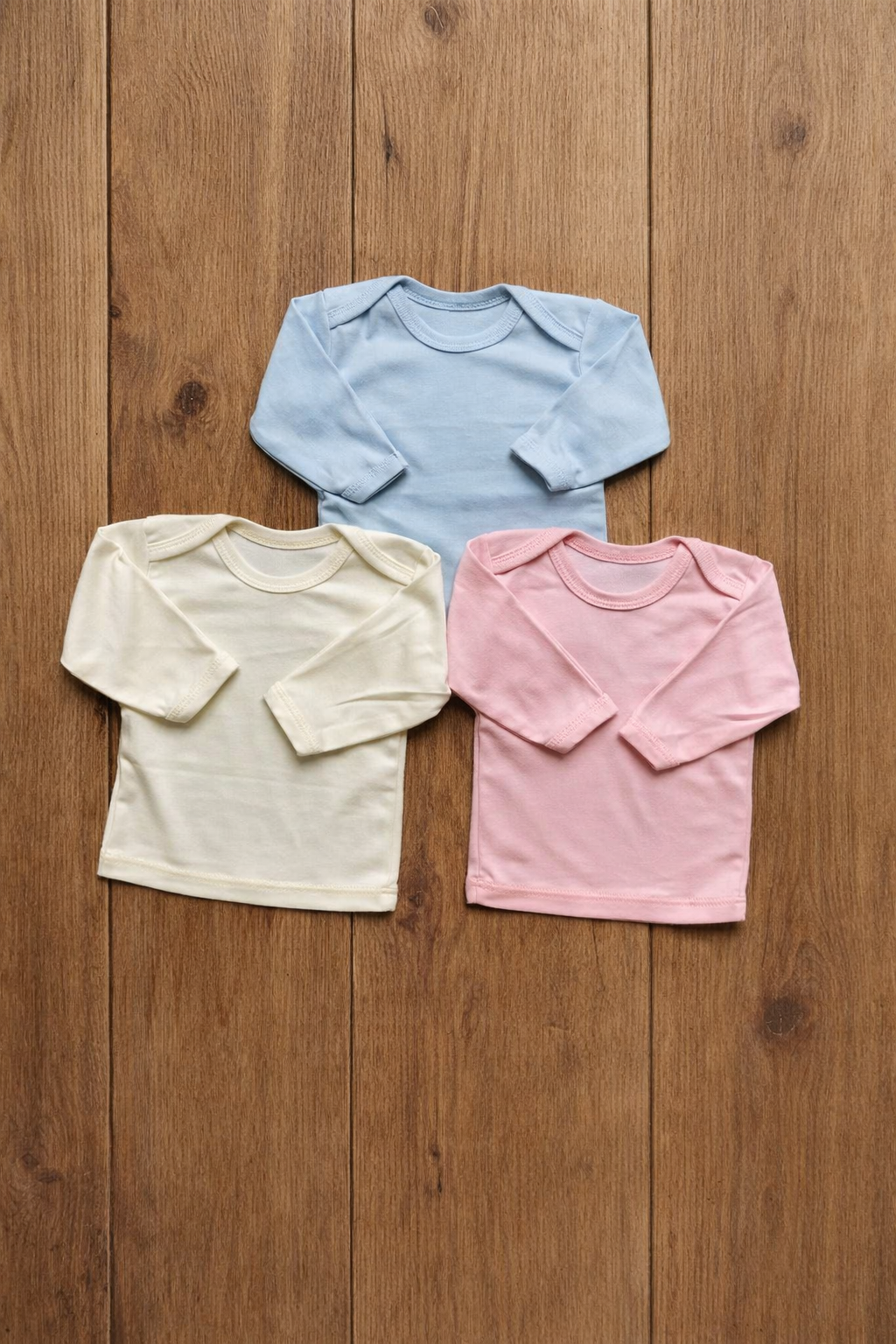 Pack of 3 Full Sleeves Baby Vests - Colorful