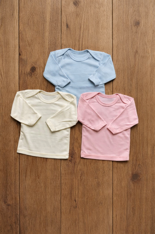 Pack of 3 Full Sleeves Baby Vests - Colorful