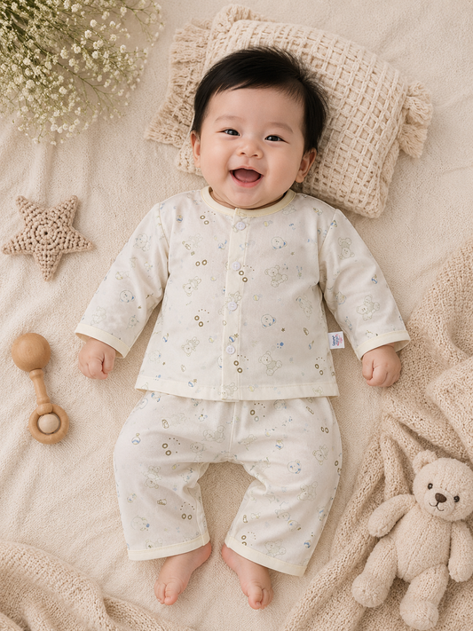 Imported Summer Baby Night Suit – Soft 2-Piece Shirt & Trouser Sleepwear Set