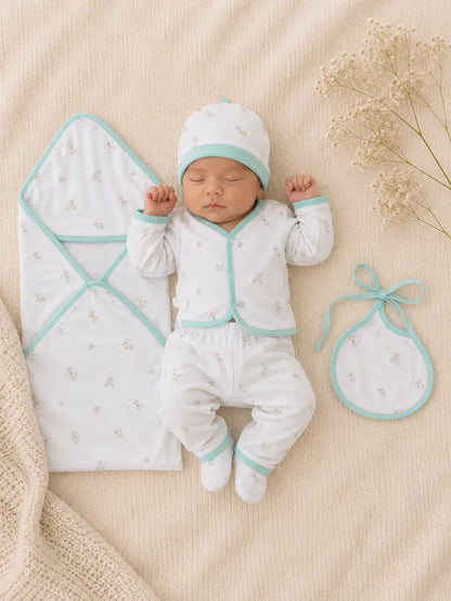 Newborn Summer Cotton Starter Set – 5 Pcs Soft Baby Gift Set