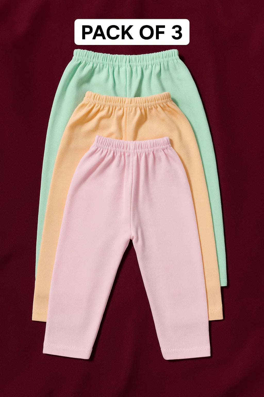 Pack of 3 Baby Cotton Trousers | Soft Breathable for Babies