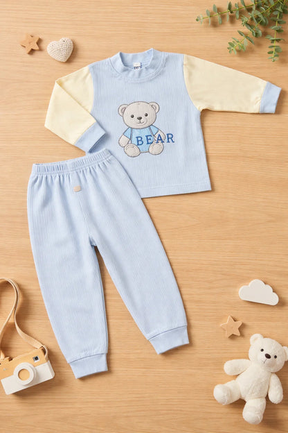 2-Piece Baby Outfit – Cute Bear Shirt & Trouser Set