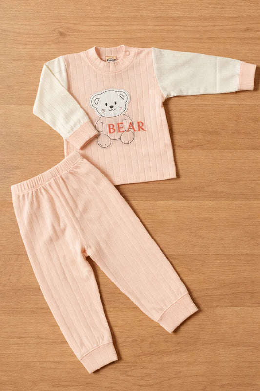 2-Piece Baby Outfit – Cute Bear Shirt & Trouser Set