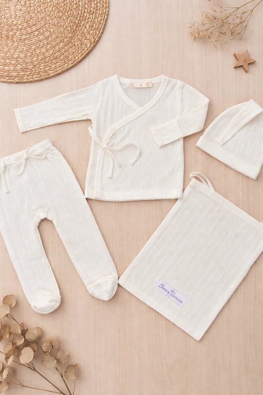 100% Cotton 4 pieces Newborn Premium Set | Soft & Breathable Baby Clothes