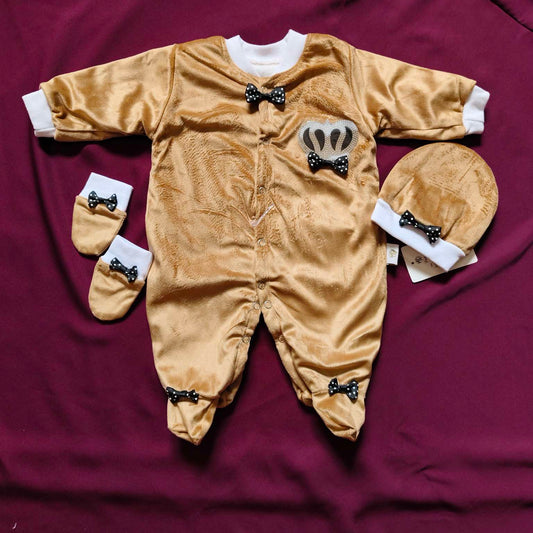Turkish Baby Romper Set with Cap & Mittens
