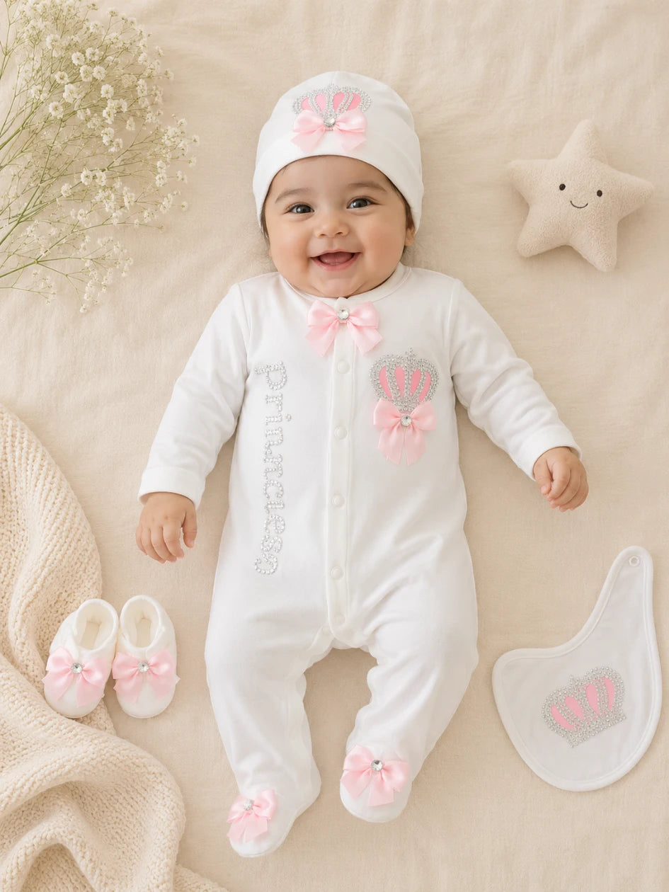 Summer 100% Cotton Turkish-Style Newborn Princess Starter Set