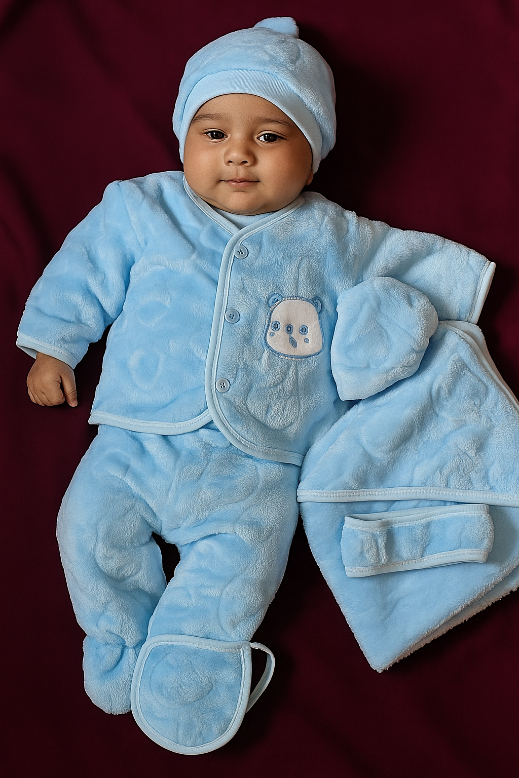 Newborn 6 Pcs Velvet Winter Starter Set – Ferozi